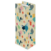 Sac Cadeau Pour Bouteille Boissons Modernes Du Milieu Du Siècle (Dos Angle)