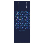 Sac Cadeau Pour Bouteille Bonne fête Hanoukka belle décoration bleue (Devant)