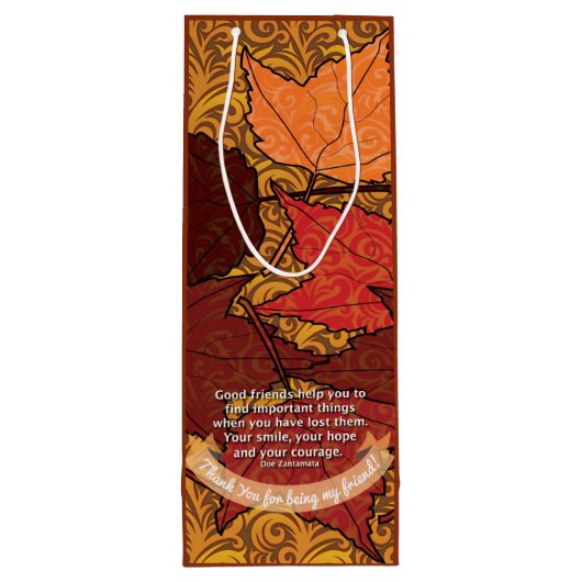 Sac Cadeau Pour Bouteille Bonnes notes d'amis (Dos)