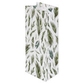Sac Cadeau Pour Bouteille Botanique de forêt simple Aquarelle Noël (Dos Angle)