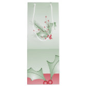 Sac Cadeau Pour Bouteille Bouges de rose verte Holly (Dos)