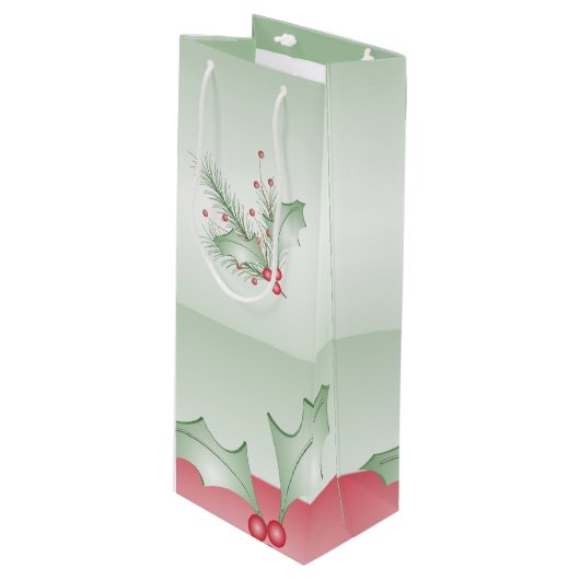 Sac Cadeau Pour Bouteille Bouges de rose verte Holly (Devant Angle)