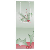 Sac Cadeau Pour Bouteille Bouges de rose verte Holly (Devant)