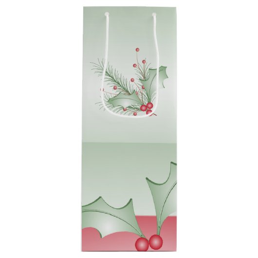 Sac Cadeau Pour Bouteille Bouges de rose verte Holly (Devant)
