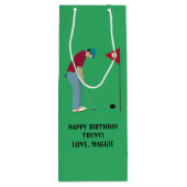 Sac Cadeau Pour Bouteille Boule de rouille verte (Dos)