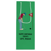 Sac Cadeau Pour Bouteille Boule de rouille verte (Devant)