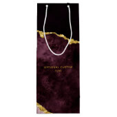 Sac Cadeau Pour Bouteille Bourgogne Gold Foil Agate Mariage Félicitations (Dos)