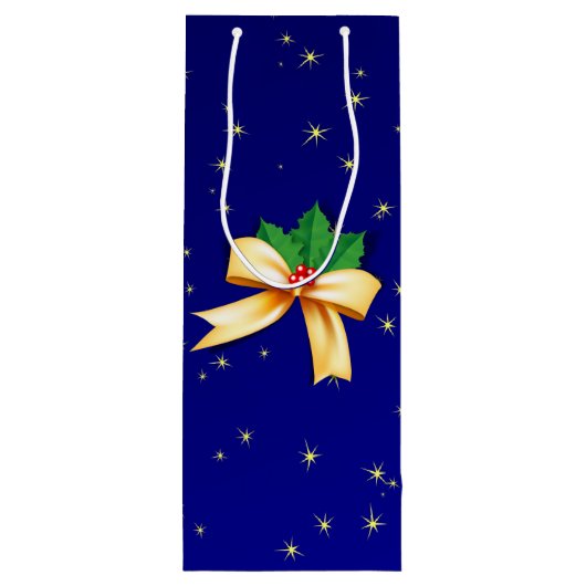 Sac Cadeau Pour Bouteille Bow de Noël (Dos)