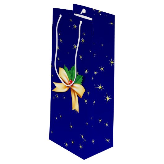 Sac Cadeau Pour Bouteille Bow de Noël (Dos Angle)