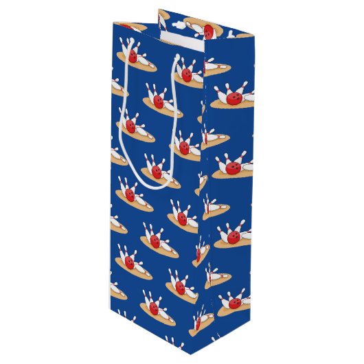Sac Cadeau Pour Bouteille Bowling Ball Stritles Motif (Devant Angle)