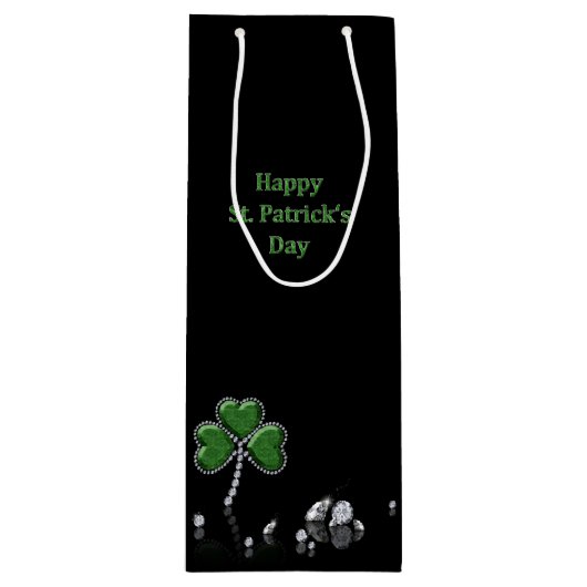 Sac Cadeau Pour Bouteille Brilliant Happy St. Patrick's Day Diamonds (Devant)