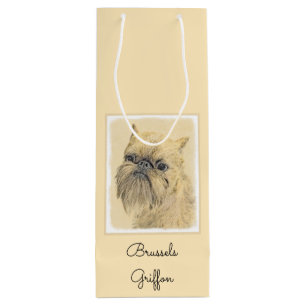 Sac Cadeau Pour Bouteille Bruxelles Griffon Peinture - Cute Original Chien A