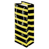 Sac Cadeau Pour Bouteille Bumblebebees sur Black Yellow Striped (Dos Angle)