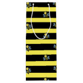 Sac Cadeau Pour Bouteille Bumblebebees sur Black Yellow Striped (Dos)
