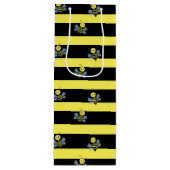 Sac Cadeau Pour Bouteille Bumblebebees sur Black Yellow Striped (Devant)