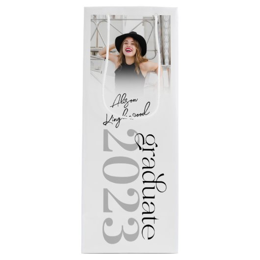 Sac Cadeau Pour Bouteille Cadeau de graduation moderne et élégant (Devant)