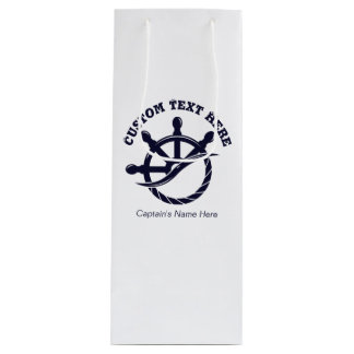 Sac Cadeau Pour Bouteille Cadeau nautique de bateau de capitaine personnalis