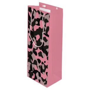Sac Cadeau Pour Bouteille Camo rose