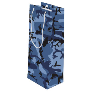 Sac Cadeau Pour Bouteille Camouflage bleu marine, Militaire, Armée