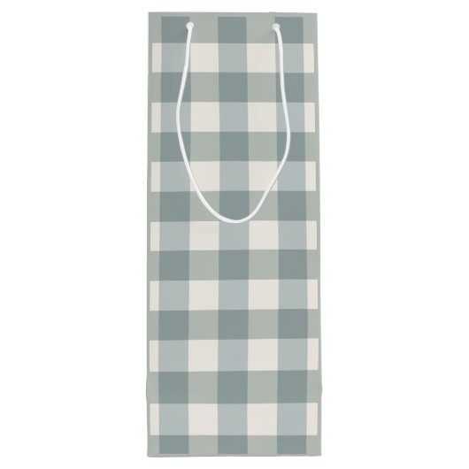 Sac Cadeau Pour Bouteille Campagne verte Fabriquée En vichy Simple (Dos)