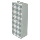 Sac Cadeau Pour Bouteille Campagne verte Fabriquée En vichy Simple (Devant Angle)