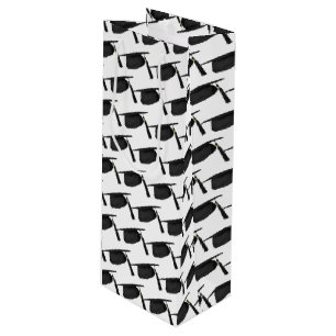 Sac Cadeau Pour Bouteille capuchons noirs de graduation avec tassel