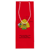 Sac Cadeau Pour Bouteille Caricature de Noël Bee Funny Holiday (Dos)