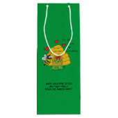 Sac Cadeau Pour Bouteille Caricature de Noël Bee Funny Holiday (Dos)