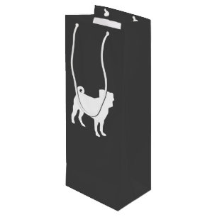 Sac Cadeau Pour Bouteille Carlin Chien Baby shower Thème Chien Chiot Neutre 