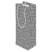 Sac Cadeau Pour Bouteille Carré gris (Dos Angle)