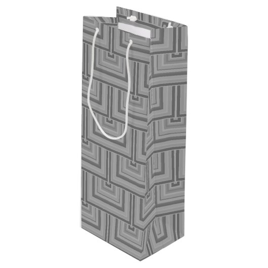 Sac Cadeau Pour Bouteille Carré gris (Devant Angle)