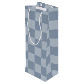 Sac Cadeau Pour Bouteille Carton bleu Dusty (Dos Angle)