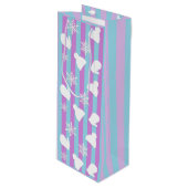 Sac Cadeau Pour Bouteille Casquettes d'hiver, Mittens de Noël, Snowflakes bl (Devant Angle)