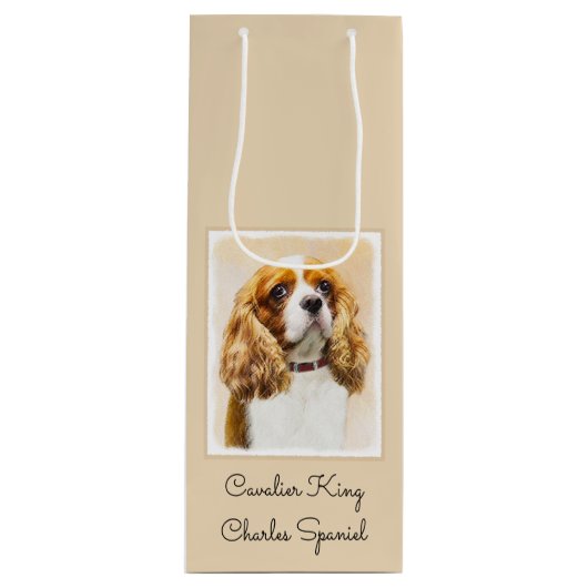 Sac Cadeau Pour Bouteille Cavalier King Charles Spaniel Peinture originale (Devant)