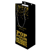 Sac Cadeau Pour Bouteille Célébration Gold Confetti | Choisissez (Dos Angle)
