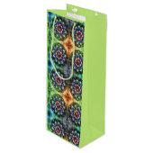 Sac Cadeau Pour Bouteille Celestial Neon Mandala Retro-Moderne (Devant Angle)