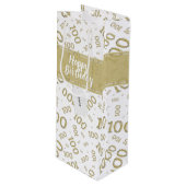 Sac Cadeau Pour Bouteille Centenarian 100th Gold Random Number Motif (Devant Angle)