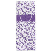 Sac Cadeau Pour Bouteille Centenarian 100th Purple Random Number Motif (Dos)