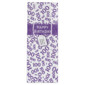 Sac Cadeau Pour Bouteille Centenarian 100th Purple Random Number Motif (Devant)