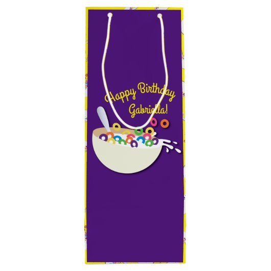 Sac Cadeau Pour Bouteille Cereal Bowl Slepover fête d'anniversaire (Dos)