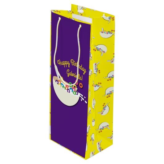 Sac Cadeau Pour Bouteille Cereal Bowl Slepover fête d'anniversaire (Devant Angle)