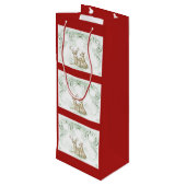 Sac Cadeau Pour Bouteille Cerf de Noël (Dos Angle)
