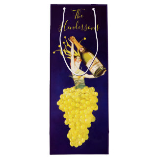 Sac Cadeau Pour Bouteille Champagne Grapes Wine Gift Bag