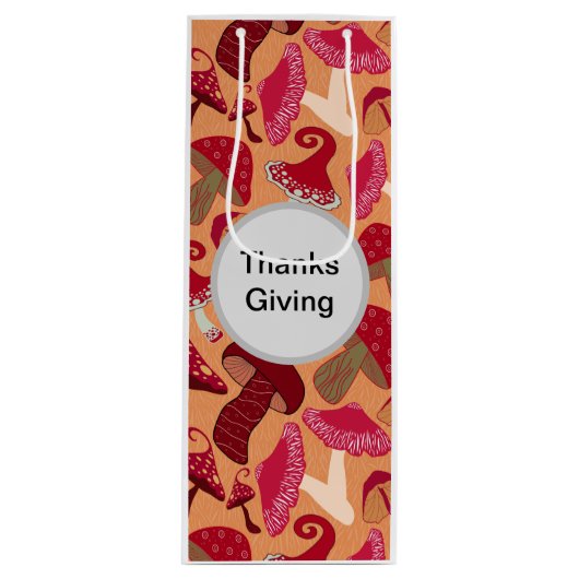 Sac Cadeau Pour Bouteille Champignons mignons (Devant)