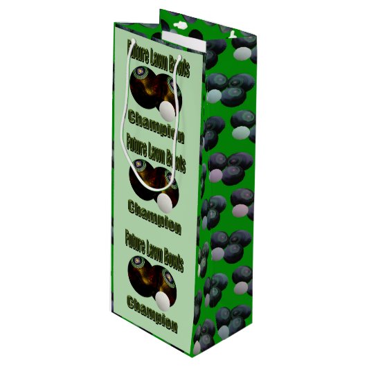 Sac Cadeau Pour Bouteille Champion du Futur Bowls de pelouse, (Devant Angle)