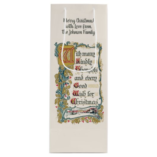 Sac Cadeau Pour Bouteille Chaque bon souhait pour Noël (Devant)