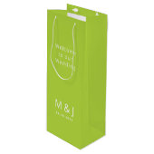 Sac Cadeau Pour Bouteille Chartreuse White Monogramme Mariage Merci (Devant Angle)