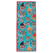 Sac Cadeau Pour Bouteille Chat dans le casquette (Dos)