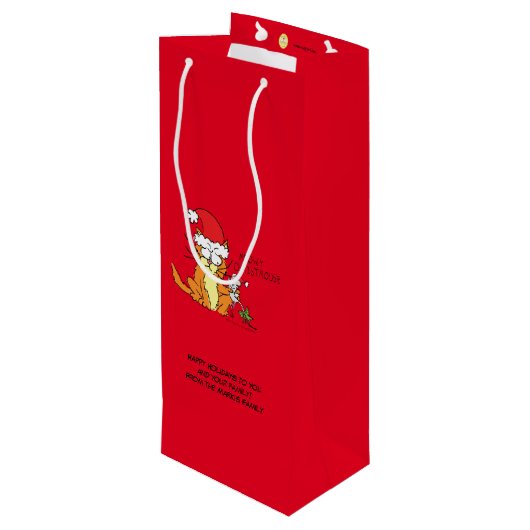 Sac Cadeau Pour Bouteille Chat Funny Noël Cartographie mignonne souris souri (Dos Angle)