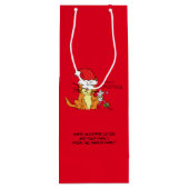 Sac Cadeau Pour Bouteille Chat Funny Noël Cartographie mignonne souris souri (Dos)